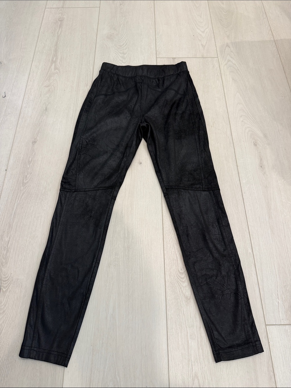 Free People Black High-Rise Faux Swede Leggings SZ XS